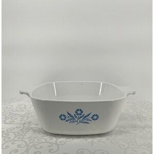 Corning Ware Blue Cornflower 1.75 Quart Baking Dish Chipped